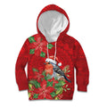 Australian Scarlet Robin Kid Hoodie Aboriginal Inspired Christmas - Aussie Hoodie
