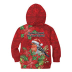 Australian Scarlet Robin Kid Hoodie Aboriginal Inspired Christmas - Aussie Hoodie
