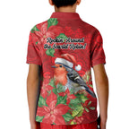 Australian Scarlet Robin Kid Polo Shirt Aboriginal Inspired Christmas - Aussie Hoodie
