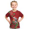 Australian Scarlet Robin Kid T Shirt Aboriginal Inspired Christmas - Aussie Hoodie