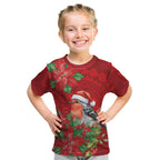 Australian Scarlet Robin Kid T Shirt Aboriginal Inspired Christmas - Aussie Hoodie