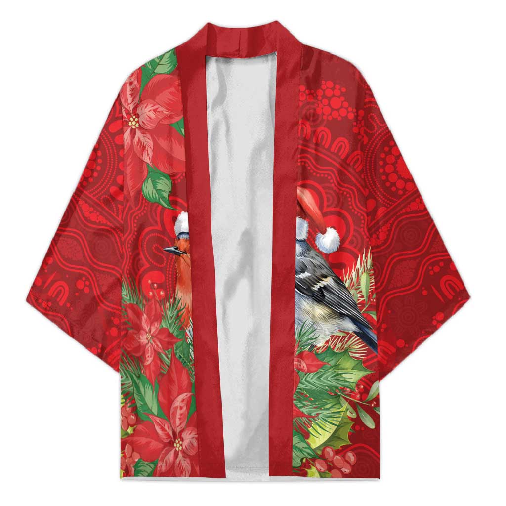 Australian Scarlet Robin Kimono Aboriginal Inspired Christmas - Aussie Hoodie
