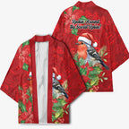 Australian Scarlet Robin Kimono Aboriginal Inspired Christmas - Aussie Hoodie