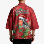 Australian Scarlet Robin Kimono Aboriginal Inspired Christmas - Aussie Hoodie