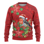 Australian Scarlet Robin Ugly Christmas Sweater Aboriginal Inspired Christmas - Aussie Hoodie
