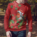 Australian Scarlet Robin Ugly Christmas Sweater Aboriginal Inspired Christmas - Aussie Hoodie