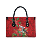 Australian Scarlet Robin Leather Bag Aboriginal Inspired Christmas - Aussie Hoodie