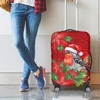 Australian Scarlet Robin Luggage Cover Aboriginal Inspired Christmas - Aussie Hoodie