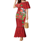 Australian Scarlet Robin Mermaid Dress Aboriginal Inspired Christmas - Aussie Hoodie