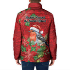 Australian Scarlet Robin Padded Jacket Aboriginal Inspired Christmas - Aussie Hoodie