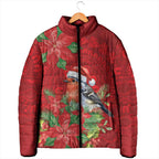 Australian Scarlet Robin Padded Jacket Aboriginal Inspired Christmas - Aussie Hoodie
