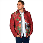 Australian Scarlet Robin Padded Jacket Aboriginal Inspired Christmas - Aussie Hoodie