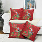 Australian Scarlet Robin Pillow Cover Aboriginal Inspired Christmas - Aussie Hoodie