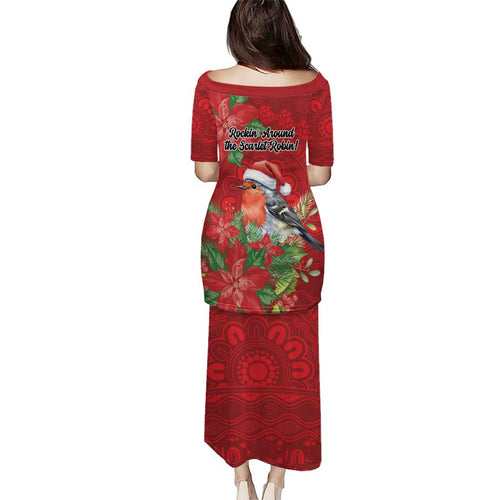 Australian Scarlet Robin Puletasi Aboriginal Inspired Christmas - Aussie Hoodie