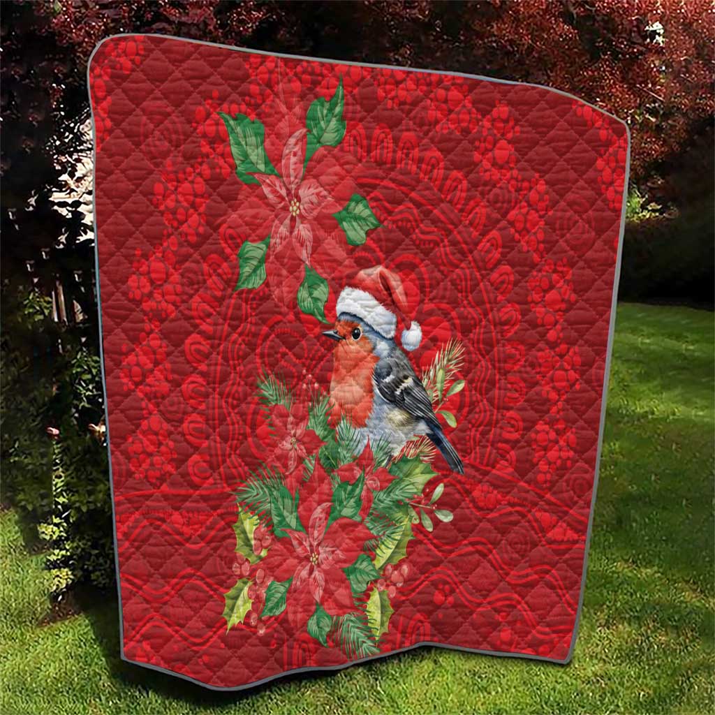 Australian Scarlet Robin Quilt Aboriginal Inspired Christmas - Aussie Hoodie