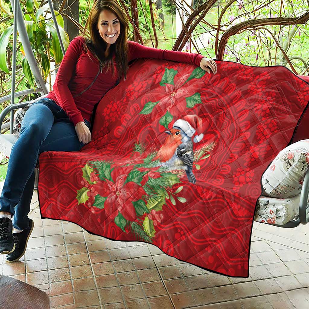Australian Scarlet Robin Quilt Aboriginal Inspired Christmas - Aussie Hoodie