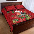 Australian Scarlet Robin Quilt Bed Set Aboriginal Inspired Christmas - Aussie Hoodie