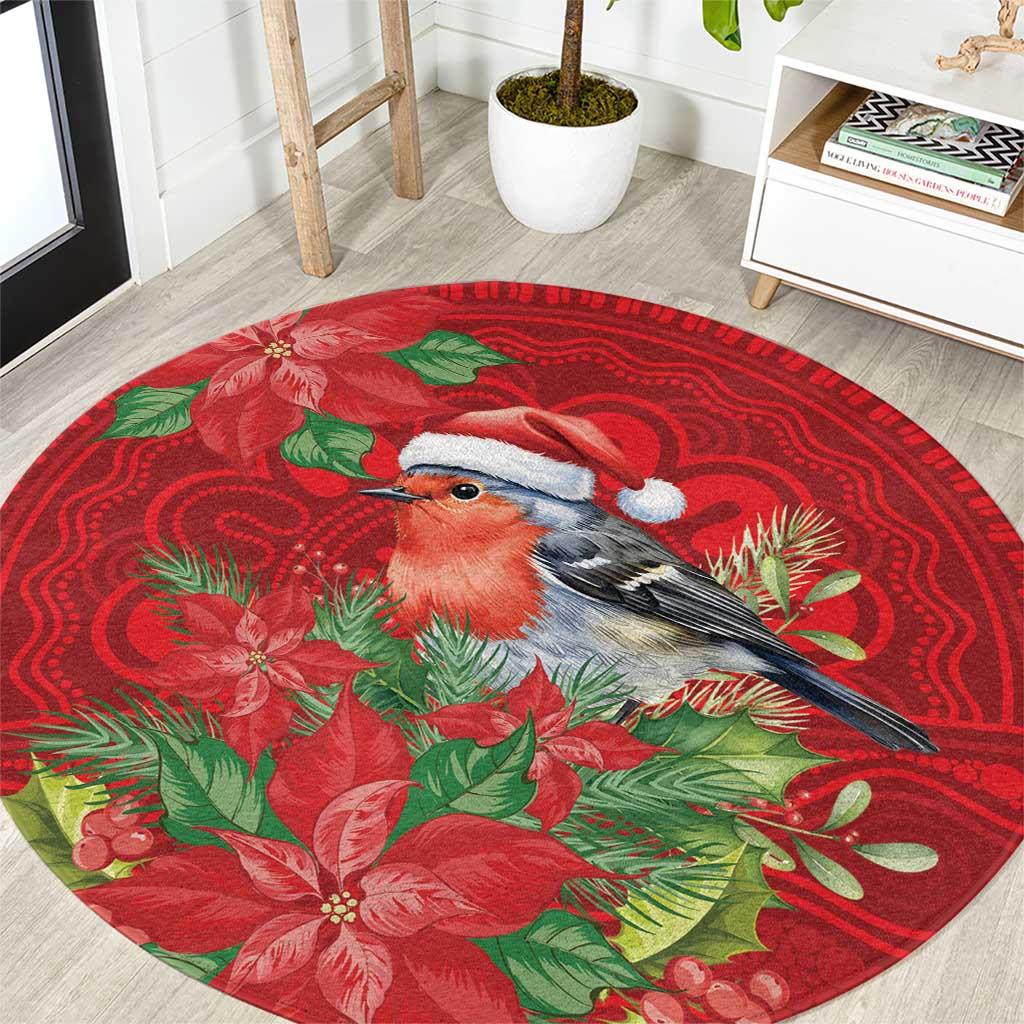 Australian Scarlet Robin Round Carpet Aboriginal Inspired Christmas - Aussie Hoodie