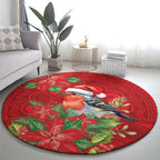 Australian Scarlet Robin Round Carpet Aboriginal Inspired Christmas - Aussie Hoodie