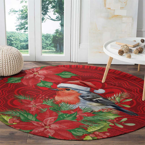 Australian Scarlet Robin Round Carpet Aboriginal Inspired Christmas - Aussie Hoodie