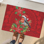 Australian Scarlet Robin Rubber Doormat Aboriginal Inspired Christmas - Aussie Hoodie