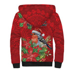 Australian Scarlet Robin Sherpa Hoodie Aboriginal Inspired Christmas - Aussie Hoodie