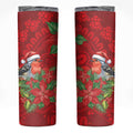 Australian Scarlet Robin Skinny Tumbler Aboriginal Inspired Christmas - Aussie Hoodie