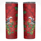 Australian Scarlet Robin Skinny Tumbler Aboriginal Inspired Christmas - Aussie Hoodie