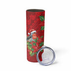 Australian Scarlet Robin Skinny Tumbler Aboriginal Inspired Christmas - Aussie Hoodie