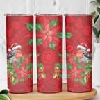 Australian Scarlet Robin Skinny Tumbler Aboriginal Inspired Christmas - Aussie Hoodie