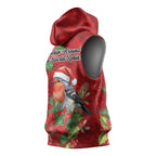 Australian Scarlet Robin Sleeveless Hoodie Aboriginal Inspired Christmas - Aussie Hoodie