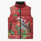 Australian Scarlet Robin Sleeveless Puffer Jacket Aboriginal Inspired Christmas - Aussie Hoodie