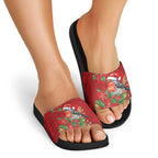 Australian Scarlet Robin Slide Sandals Aboriginal Inspired Christmas - Aussie Hoodie