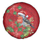Australian Scarlet Robin Spare Tire Cover Aboriginal Inspired Christmas - Aussie Hoodie