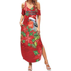 Australian Scarlet Robin Summer Maxi Dress Aboriginal Inspired Christmas - Aussie Hoodie
