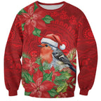 Australian Scarlet Robin Sweatshirt Aboriginal Inspired Christmas - Aussie Hoodie