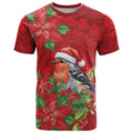 Australian Scarlet Robin T Shirt Aboriginal Inspired Christmas - Aussie Hoodie