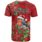 Australian Scarlet Robin T Shirt Aboriginal Inspired Christmas - Aussie Hoodie