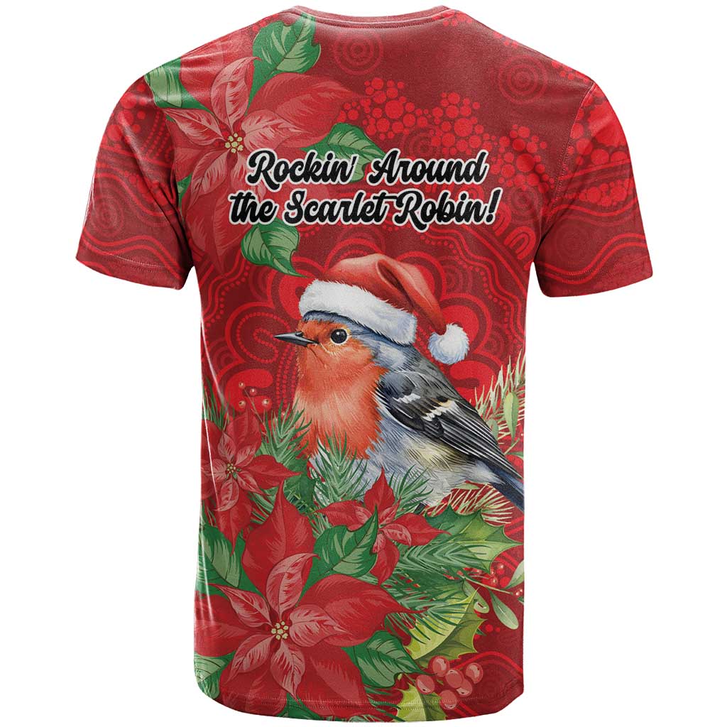 Australian Scarlet Robin T Shirt Aboriginal Inspired Christmas - Aussie Hoodie