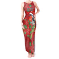 Australian Scarlet Robin Tank Maxi Dress Aboriginal Inspired Christmas - Aussie Hoodie