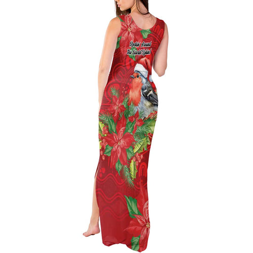 Australian Scarlet Robin Tank Maxi Dress Aboriginal Inspired Christmas - Aussie Hoodie