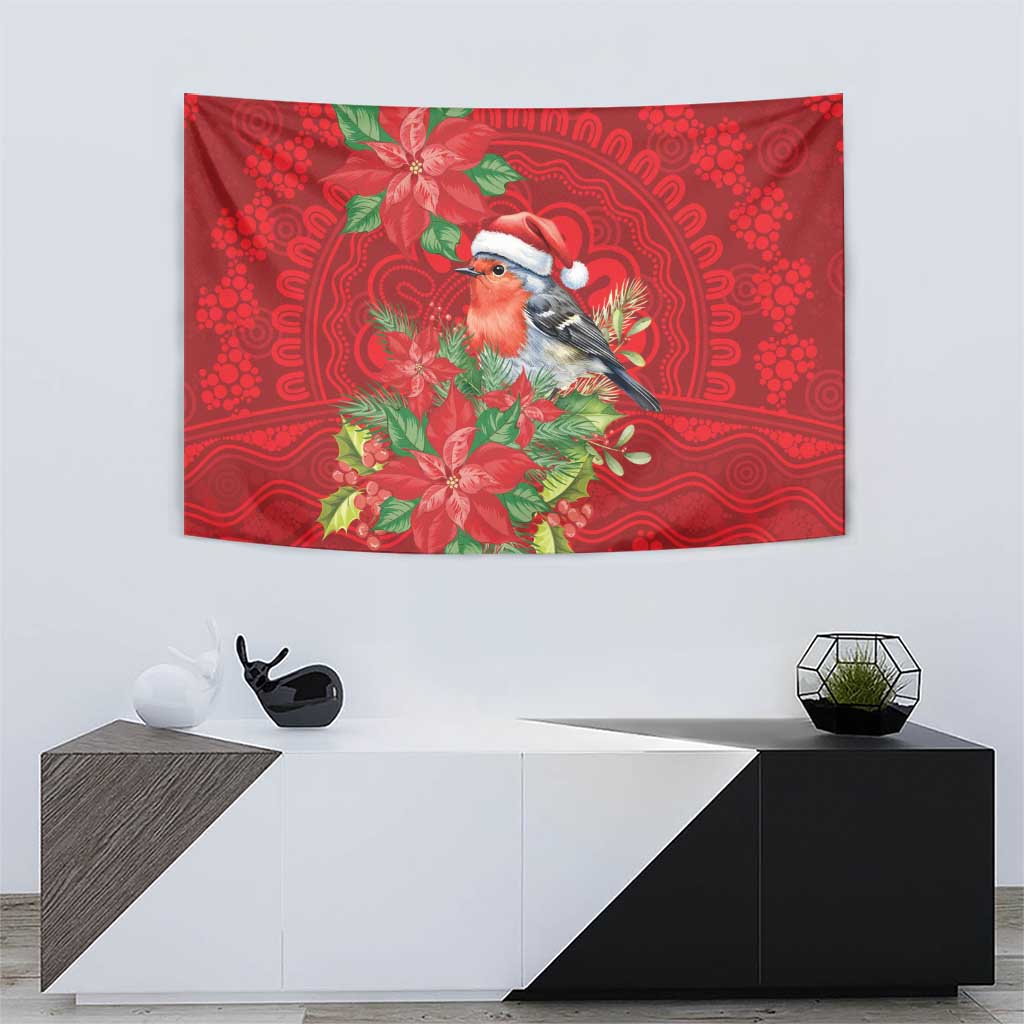 Australian Scarlet Robin Tapestry Aboriginal Inspired Christmas - Aussie Hoodie