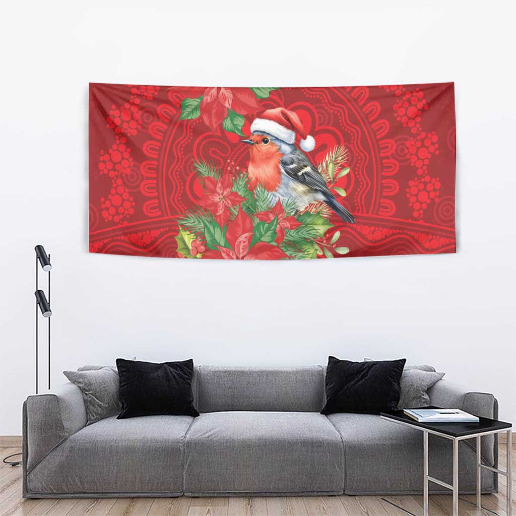 Australian Scarlet Robin Tapestry Aboriginal Inspired Christmas - Aussie Hoodie