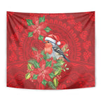 Australian Scarlet Robin Tapestry Aboriginal Inspired Christmas - Aussie Hoodie