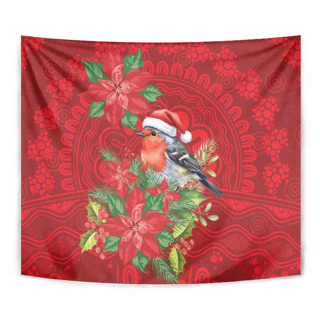 Australian Scarlet Robin Tapestry Aboriginal Inspired Christmas - Aussie Hoodie