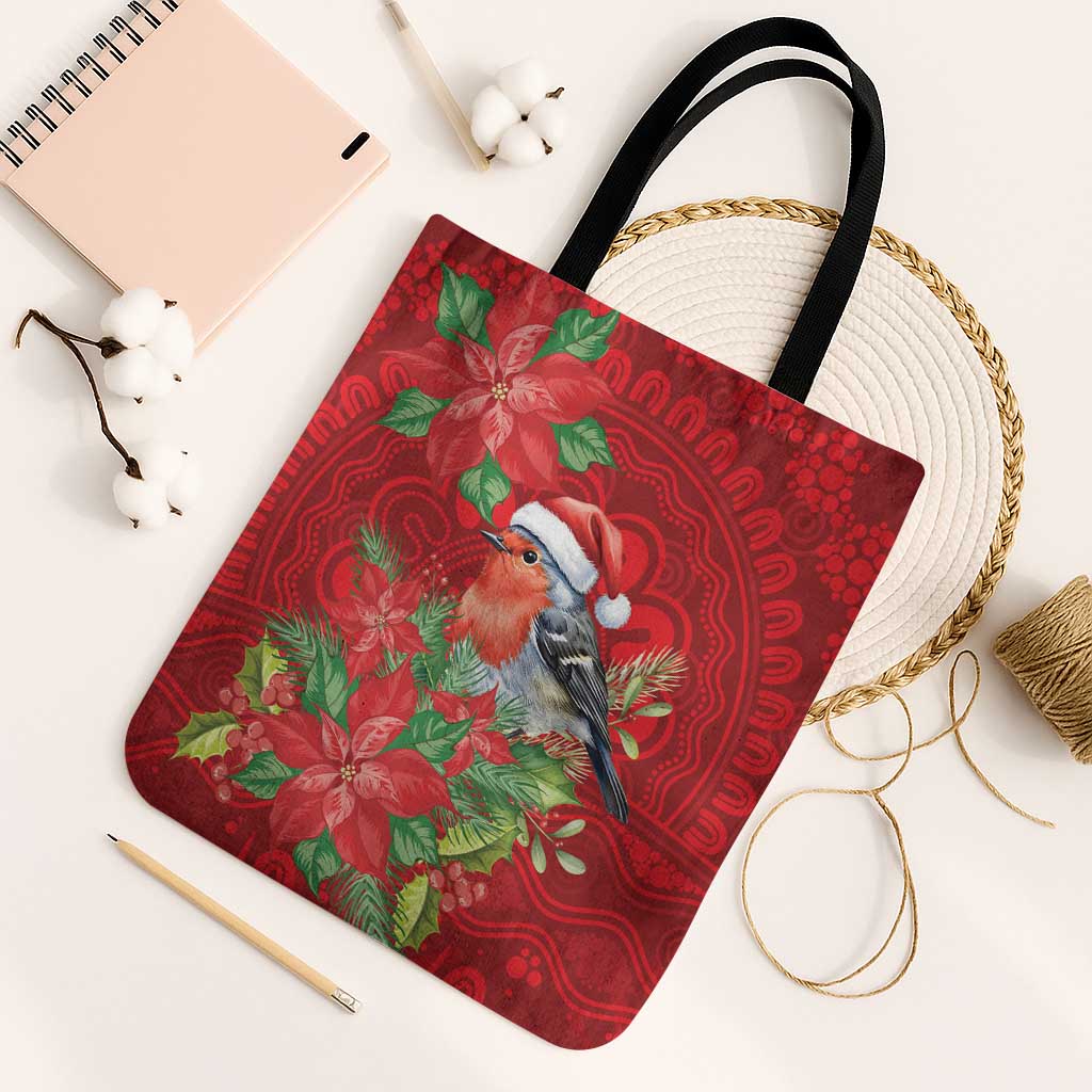 Australian Scarlet Robin Tote Bag Aboriginal Inspired Christmas - Aussie Hoodie