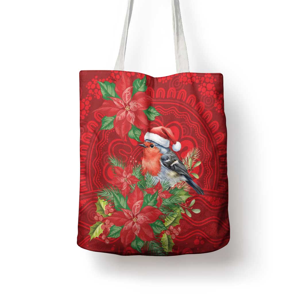 Australian Scarlet Robin Tote Bag Aboriginal Inspired Christmas - Aussie Hoodie
