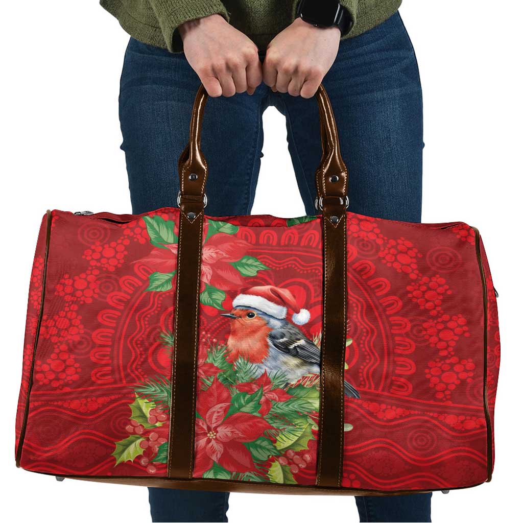 Australian Scarlet Robin Travel Bag Aboriginal Inspired Christmas - Aussie Hoodie