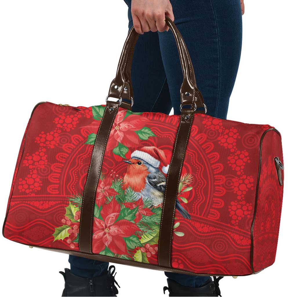Australian Scarlet Robin Travel Bag Aboriginal Inspired Christmas - Aussie Hoodie