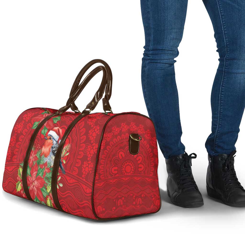 Australian Scarlet Robin Travel Bag Aboriginal Inspired Christmas - Aussie Hoodie